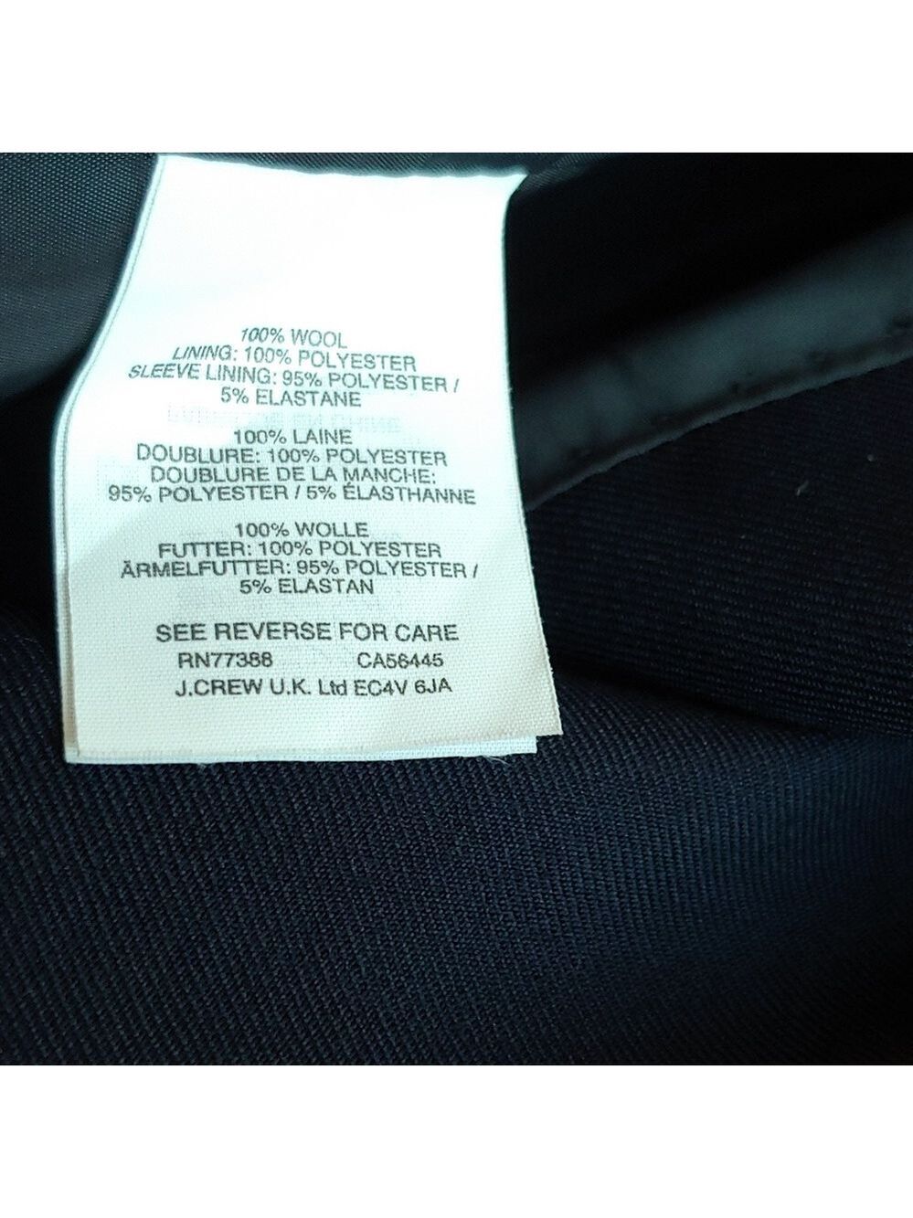 J. Crew Fine Wool Super 120s Button Blazer Coat in Navy Blue Women's size 8 - Picture 16 of 16